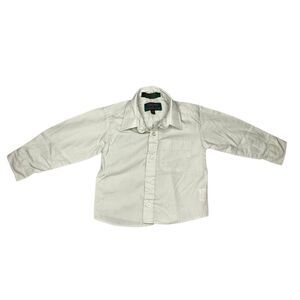 Alexander Julian Colours Button Up Dress Shirt Toddler Boys 2T Beige Green